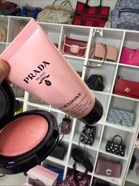 stack - Mally blush and Prada lotion